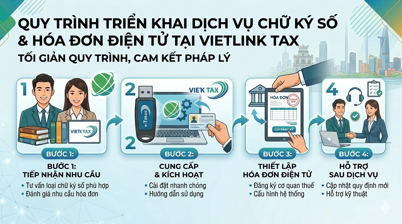 Quy trình triển khai dịch vụ chữ ký số & hóa đơn điện tử
